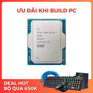 CPU INTEL ULTRA 7 265KF TRAY (UP TO 5.50 GHZ, 20 NHÂN, 20 LUỒNG, 30MB CACHE, FCLGA1851)