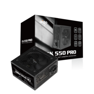 NGUỒN AIGO CK550 550W PRO (80+ EFFICIENCY, CÁP DẸT ĐEN)