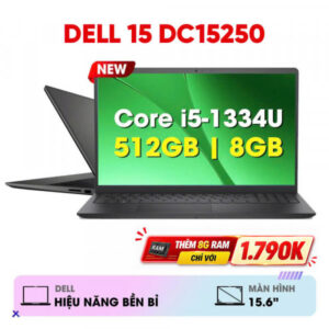 LAPTOP DELL 15 DC15250 I5-1334U/8GB/512GB SSD/15.6"FHD/ DOS/ CARBON BLACK_NK