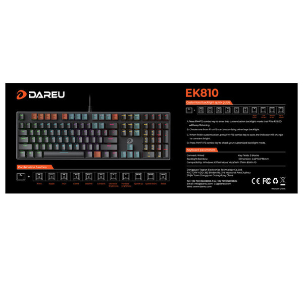 BÀN PHÍM CƠ DAREU EK810 BLACK BROWN SWITCH - Ảnh 4