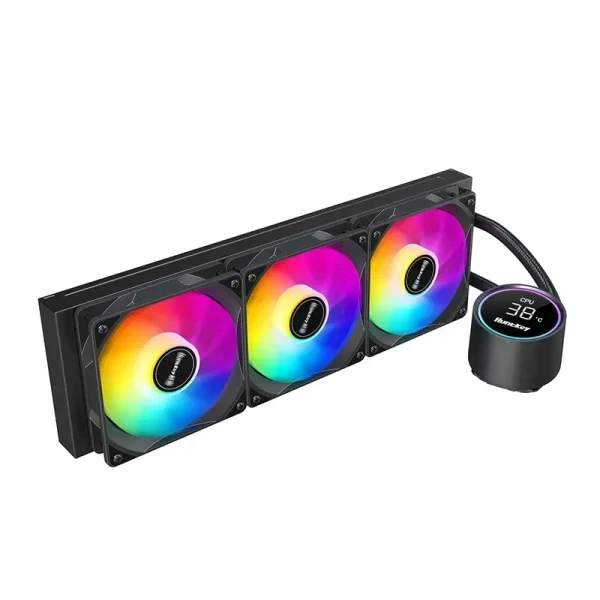 TẢN HUNTKEY GX360R BLACKTIP SHARK BLACK LED ARGB (CÓ HIỂN THỊ NHIỆT ĐỘ) - Ảnh 4