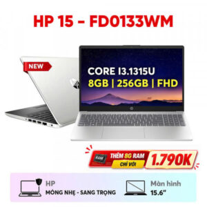 LAPTOP HP 15 CORE I3.1315U / RAM 8GB / SSD 256GB / 15.6INCH FHD / WIN 11 / SILVER _NK