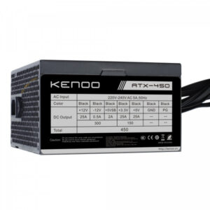 NGUỒN KENOO ATX-450 450W (MÀU ĐEN/ CÁP DẸT)