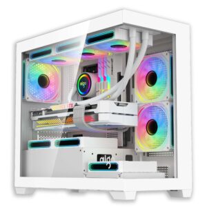 Alternative view of VỎ CASE AIGO C218M M-ATX WHITE - KHÔNG FAN