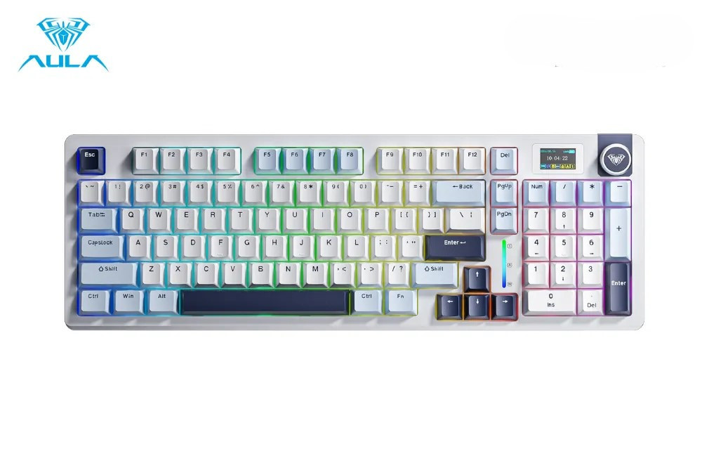 BÀN PHÍM CƠ KHÔNG DÂY AULA S98 PRO (XANH DƯƠNG+TRẮNG+TÍM ĐẬM/ NIMBUS V3 SWITCH/ 3 MODE) - Ảnh 2