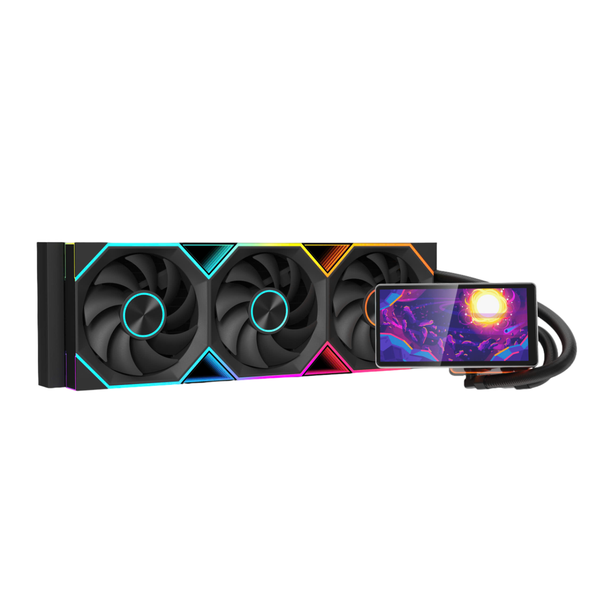 TẢN NƯỚC LEOPARD PRO FLOW 360 LED RGB MÀN HÌNH LCD BLACK - Ảnh 3