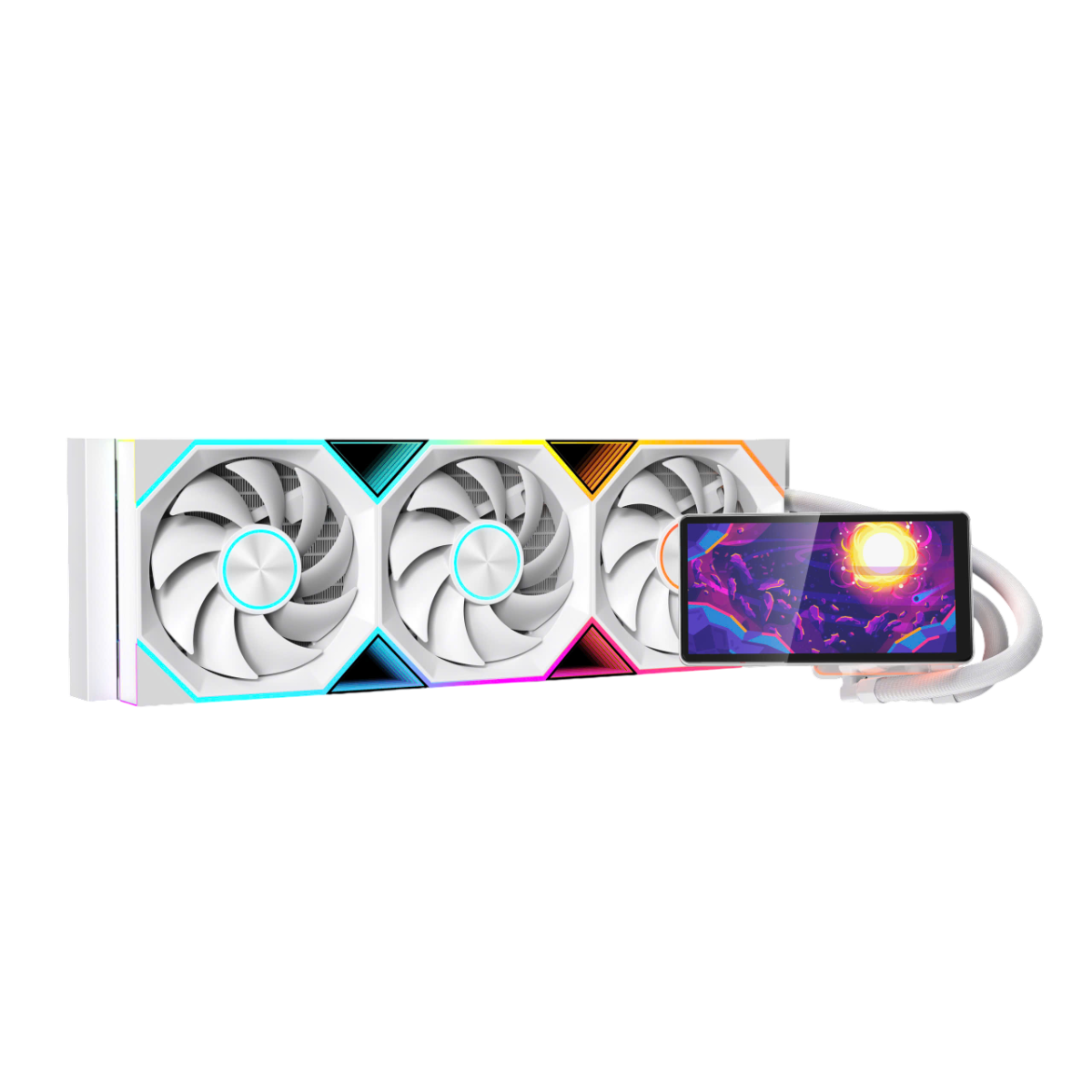 TẢN NƯỚC LEOPARD PRO FLOW 360P LED RGB MÀN HÌNH LCD WHITE - Ảnh 3
