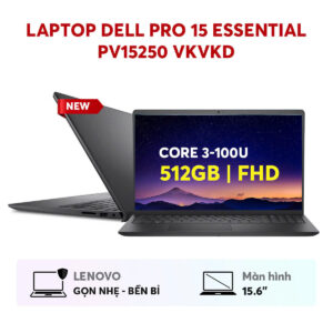 Alternative view of LAPTOP DELL PRO 15 ESSENTIAL PV15250 / CORE 3-100U / RAM 8GB DDR5/ SSD 512GB / 15.6" FHD / INTEL GRAPHICS / UBUNTU / ĐEN_NK