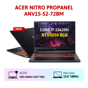 Alternative view of Laptop Acer Gaming Nitro ProPanel ANV15-52-72BM NH.QZ9SV.004 (Intel Core i7-13620H | RTX 5050 | 15.6" FHD IPS 180Hz 100% sRGB | Win 11 | Đen)
