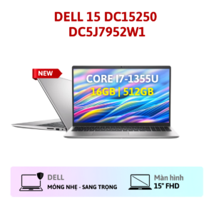 Alternative view of LAPTOP DELL 15 DC15250 DC5I7952W1 (INTEL CORE I7-1355U | 16GB | 512GB | INTEL GRAPHICS | 15.6 INCH FHD IPS | WIN 11 | OFFICEHOME24 | OS365 | BẠC)