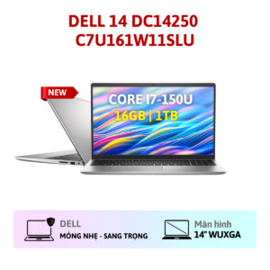 Alternative view of Laptop Dell 14 DC14250 C7U161W11SLU (Intel Core i7-150U | 16GB | 1TB | Intel Graphics | 14" 1920×1200 | Win 11 | Office | Bạc)
