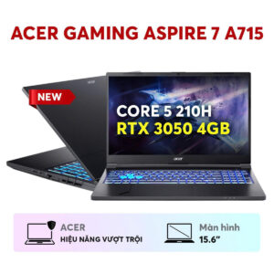 Alternative view of ACER GAMING ASPIRE 7 A715-59G-59RD NH.DXUSV.001 (CORE™ 5 210H | 16GB | 512GB | RTX 3050 4GB | 15.6 INCH FHD 144HZ | WIN 11 | ĐEN)