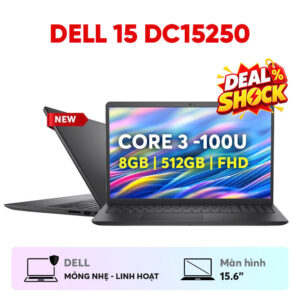 Alternative view of LAPTOP DELL 15 DC15250 CORE 3 -100U/ 8GB/ 512GB SSD/ 15.6" FHD/ CAM & MIC/ BT/ US ENG KB/ 3 CELL/ CARBON BLACK_NK